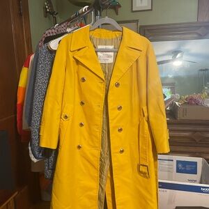lady forecaster vintage Yellow Trench Coat